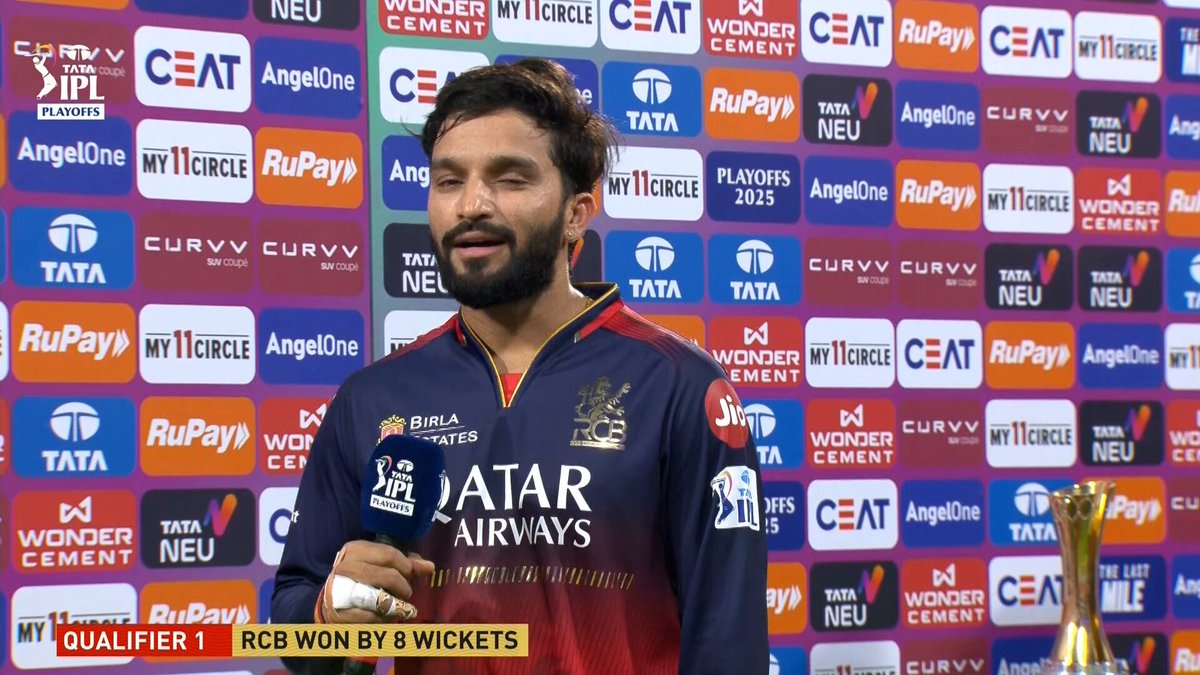 'One more game, let's celebrate together' - Rajat Patidar shows confidence as RCB cruise into IPL 2025 Final