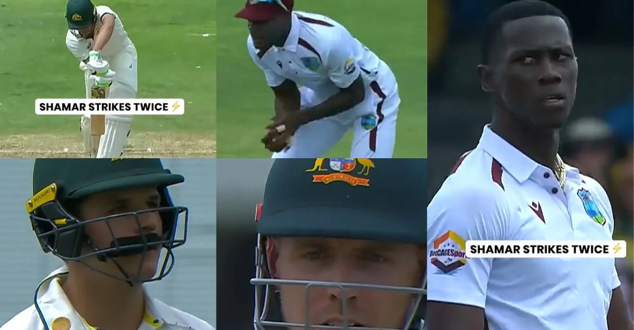 [WATCH] WI vs AUS 2025: Shamar Joseph's double blow sends Sam Konstas and Cameron Green packing in 1st Test