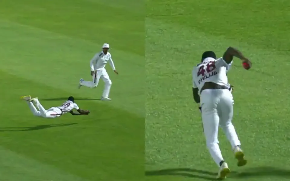 [WATCH] WI vs AUS 2025: Travis Head falls to Anderson Phllip's air borne antic