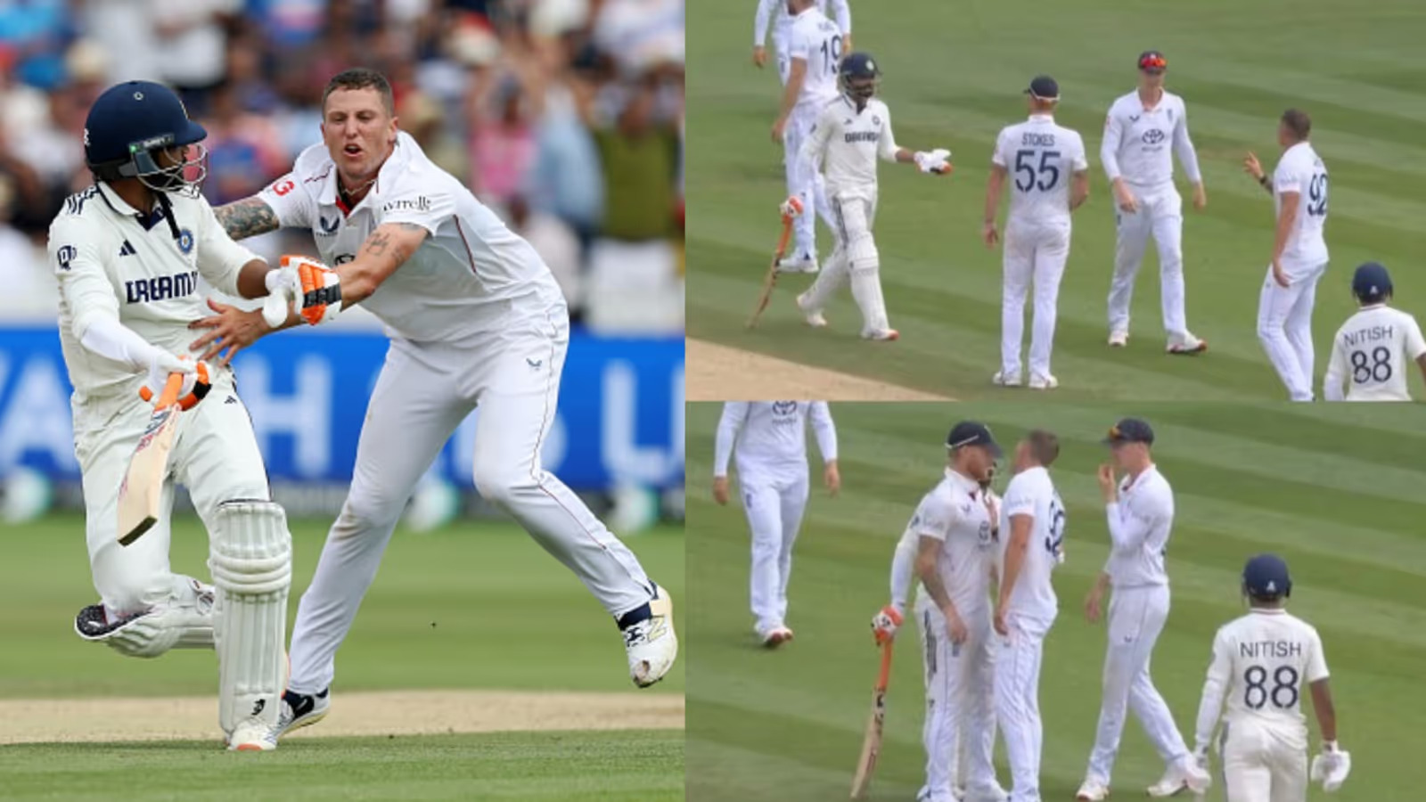 [Watch] ENG vs IND 2025: Ravindra Jadeja collides with Brydon Carse while running, heated argument on Day 5 at Lord's