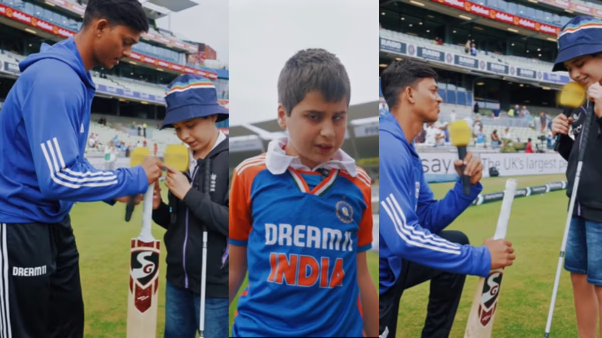[WATCH] ENG vs IND 2025: Yashasvi Jaiswal gifts bat to visually handicapped fan in touching gesture