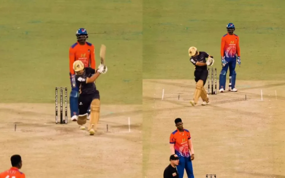 [Watch] Abu Dhabi T10 2025: Khawaja Nafay's no-look six stuns bowler in Qualifier 1